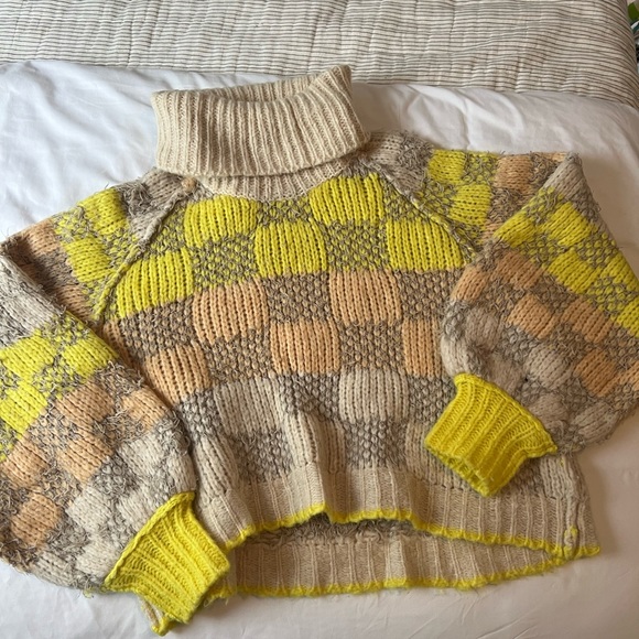 Free People Check Me Out Sweater In Macaroon Combo XL - Picture 4 of 5